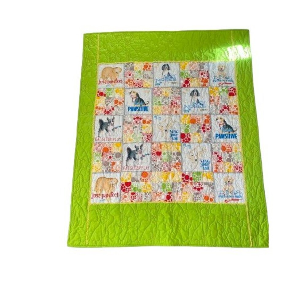 Dog Quilt Handmade Multiple Breeds Frenchies Reversible Elephants 36 X 44.50